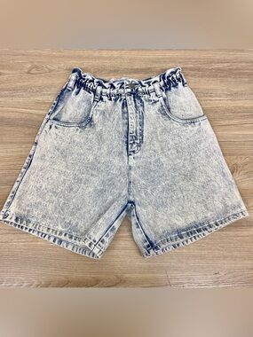 Vintage 80s 90s BB Blues Acid Wash Jean Ultra High Waist Baggy Mom Shorts Sz 6